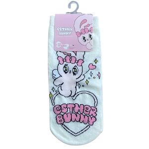 Esther Bunny White Graphic Socks Size 23- 25 cm New with Tag